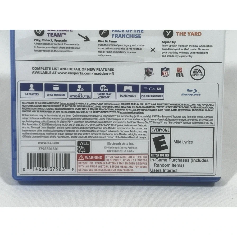 Madden NFL 21 PS4 Football Game Complete Tested Retro Toycore Sports Classic